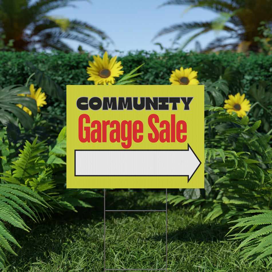 Community Garage Sale Plastic Yard Sign