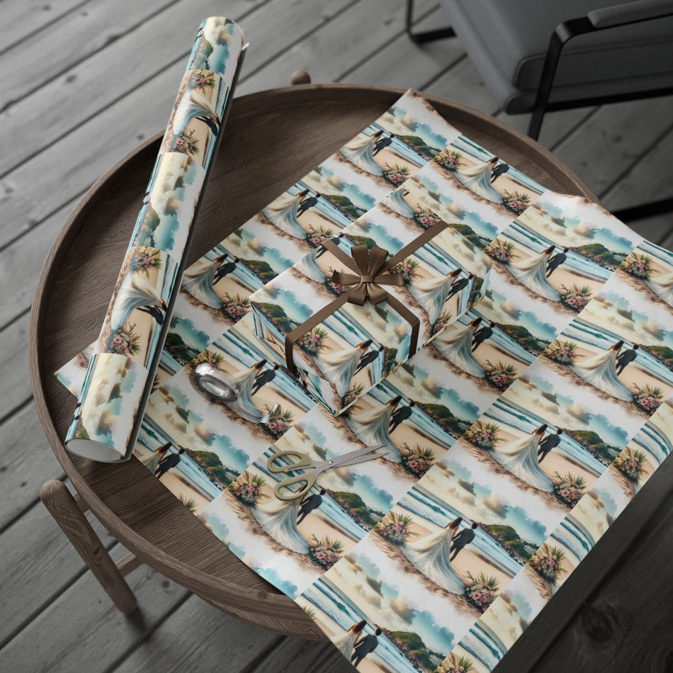 Wedding Ocean Memories Wrapping Paper