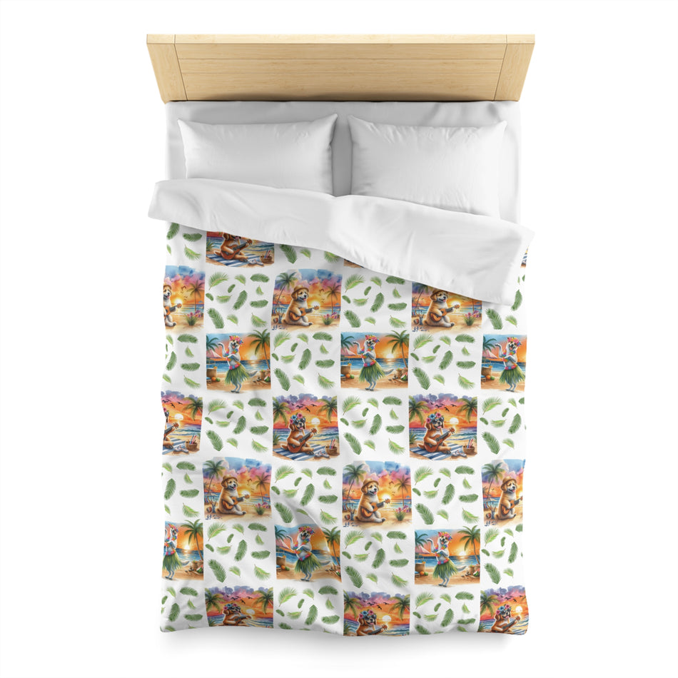 Dogs On Vacation Moment Microfiber Duvet Cover