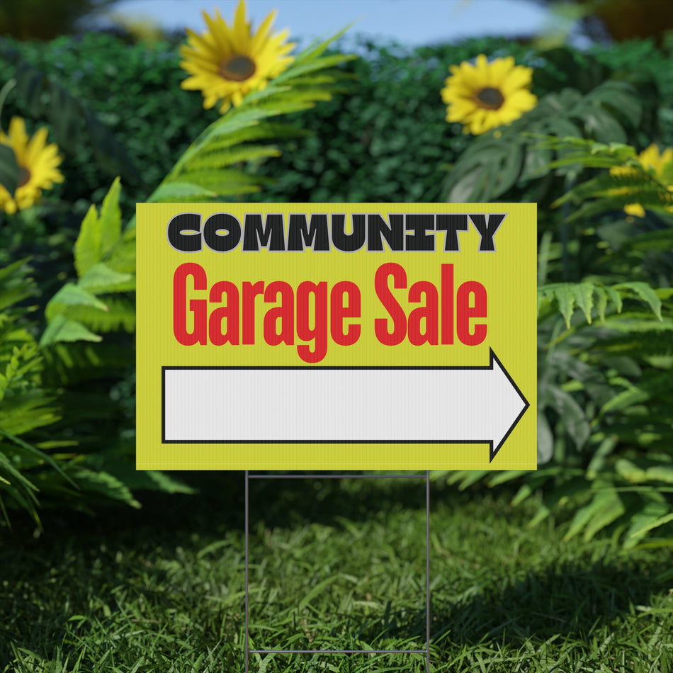 Community Garage Sale Plastic Yard Sign