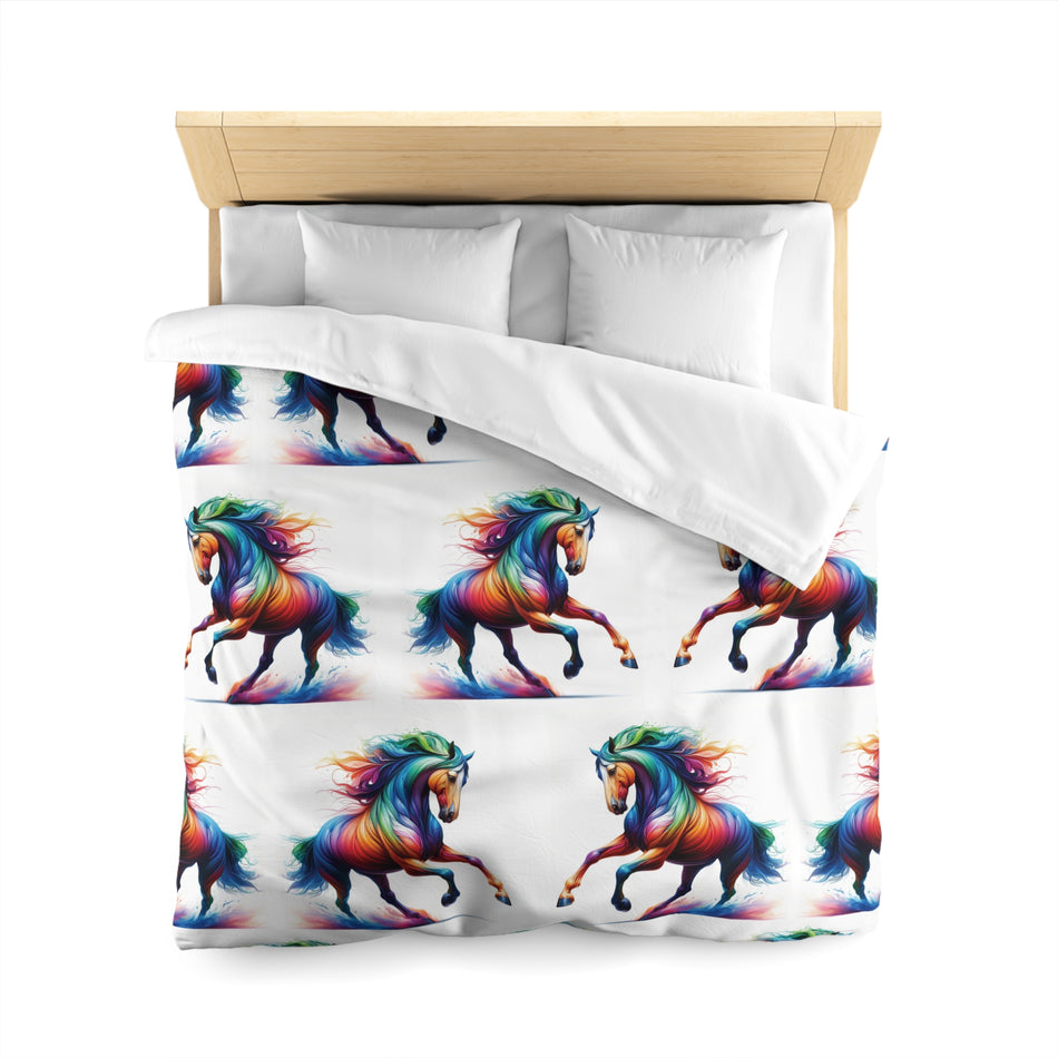 Running Wild Feels So Good Horse Microfiber Duvet Cover