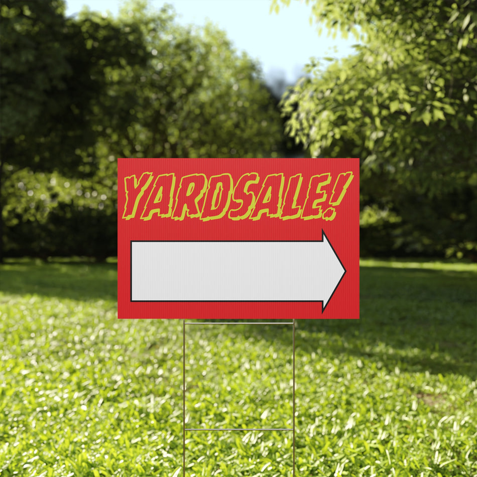 Yard Sale in Red Design Plastic Yard Sign