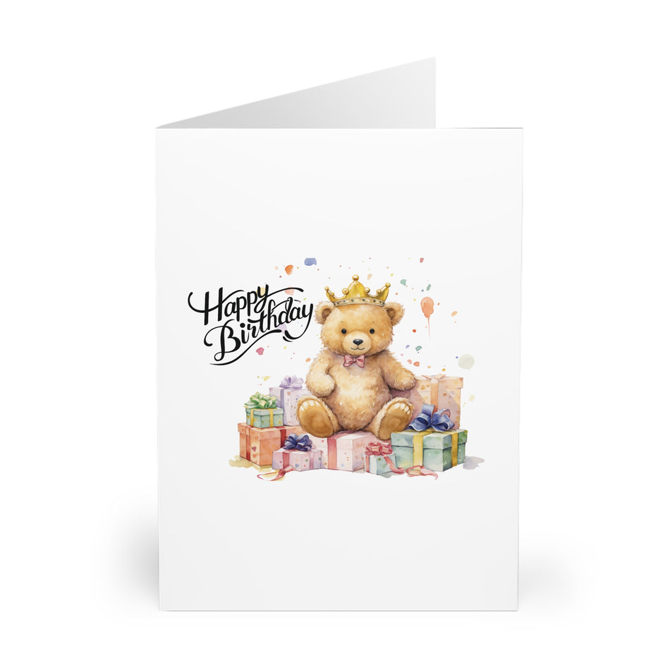 Teddy Bear Crown Greeting Cards (5 Pack)