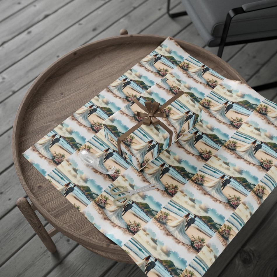 Wedding Ocean Memories Wrapping Paper