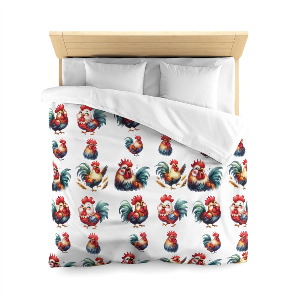 Rooster Joy Microfiber Duvet Cover