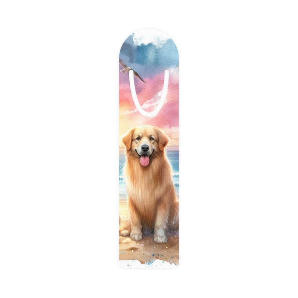 Dog Being Happy at Beach on a Bookmark