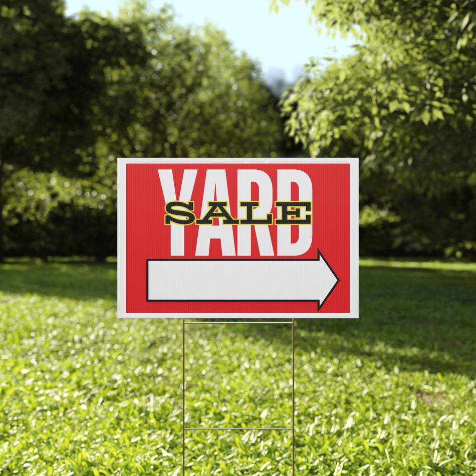 Yard Sale in Red Plastic Yard Sign