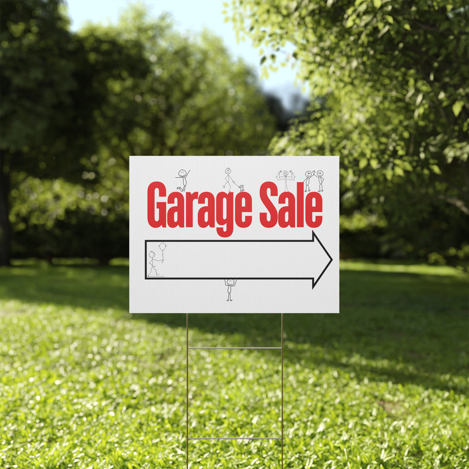 Garage Sale Little Stick People Plastic Yard Sign