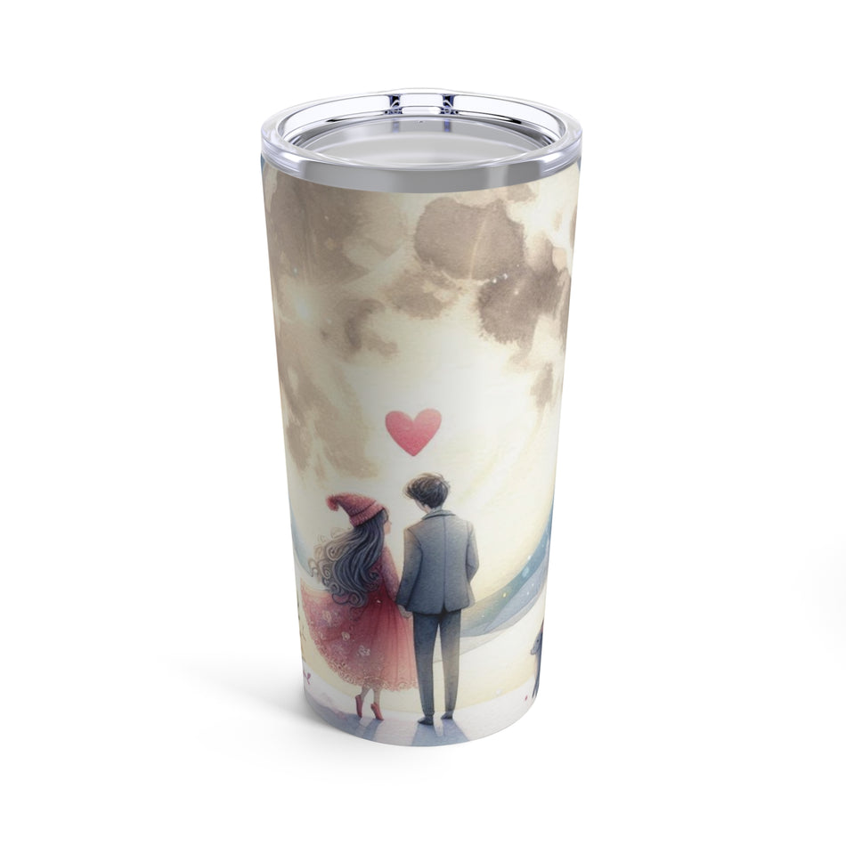 Valentine Couple with The Moon Tumbler 20oz