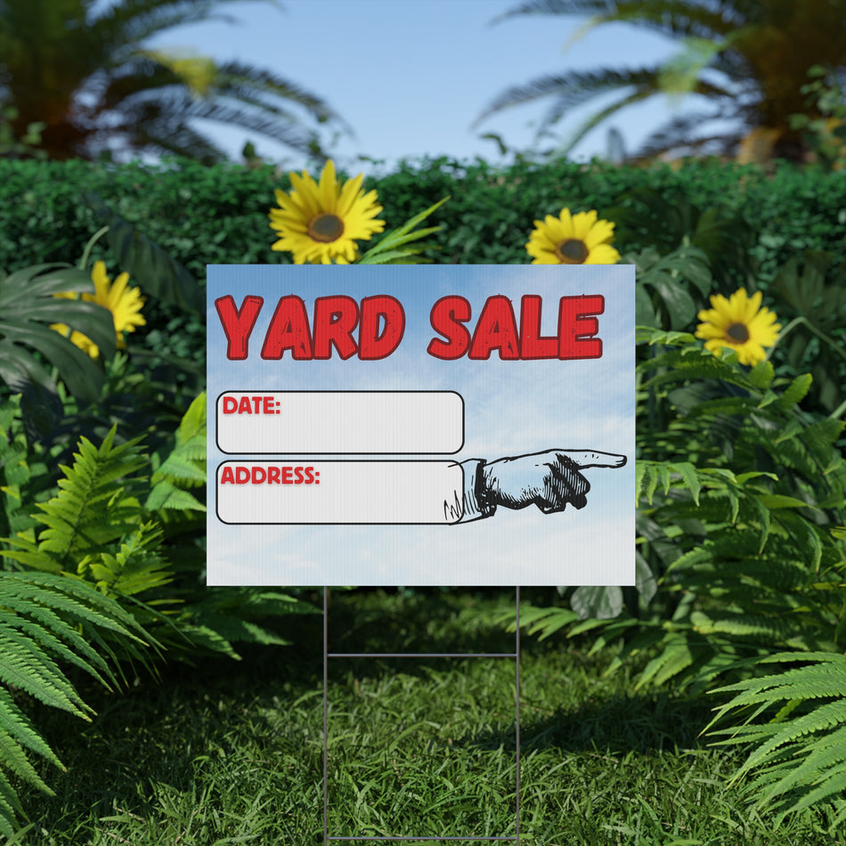 Yard Sale Pointing Direction Plastic Yard Sign