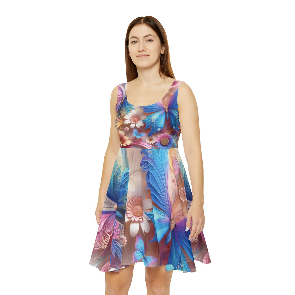 Butterflies Delight on Women's Skater Dress (AOP)