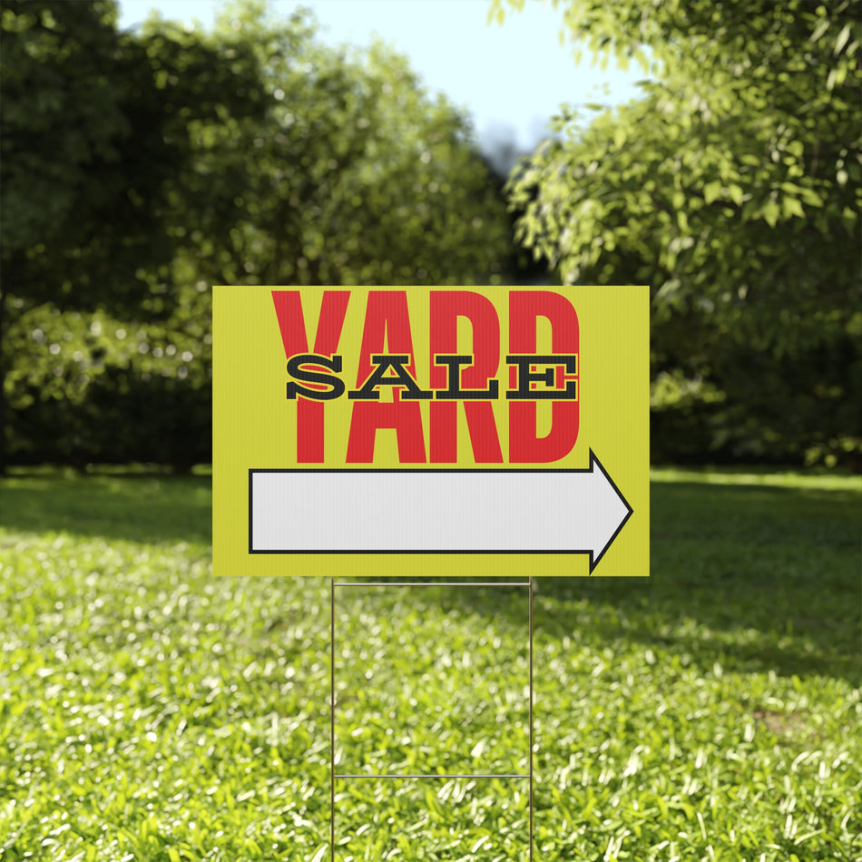 Yard Sale Yellow and Red Plastic Yard Sign