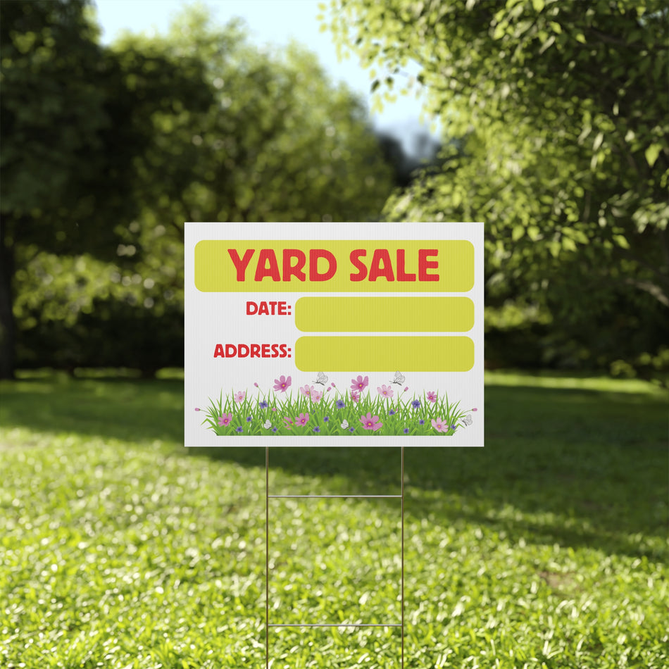 Yard Sale Flowers Plastic Yard Sign