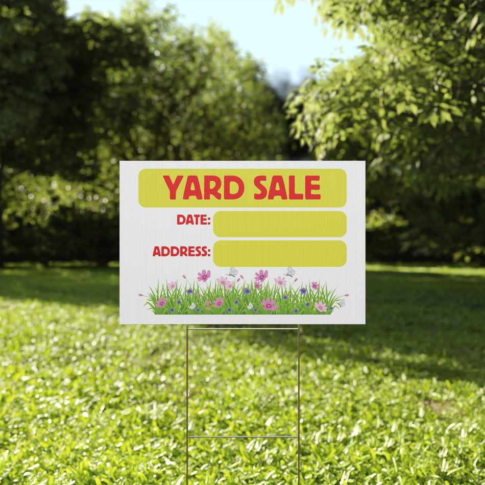 Yard Sale Flowers Plastic Yard Sign