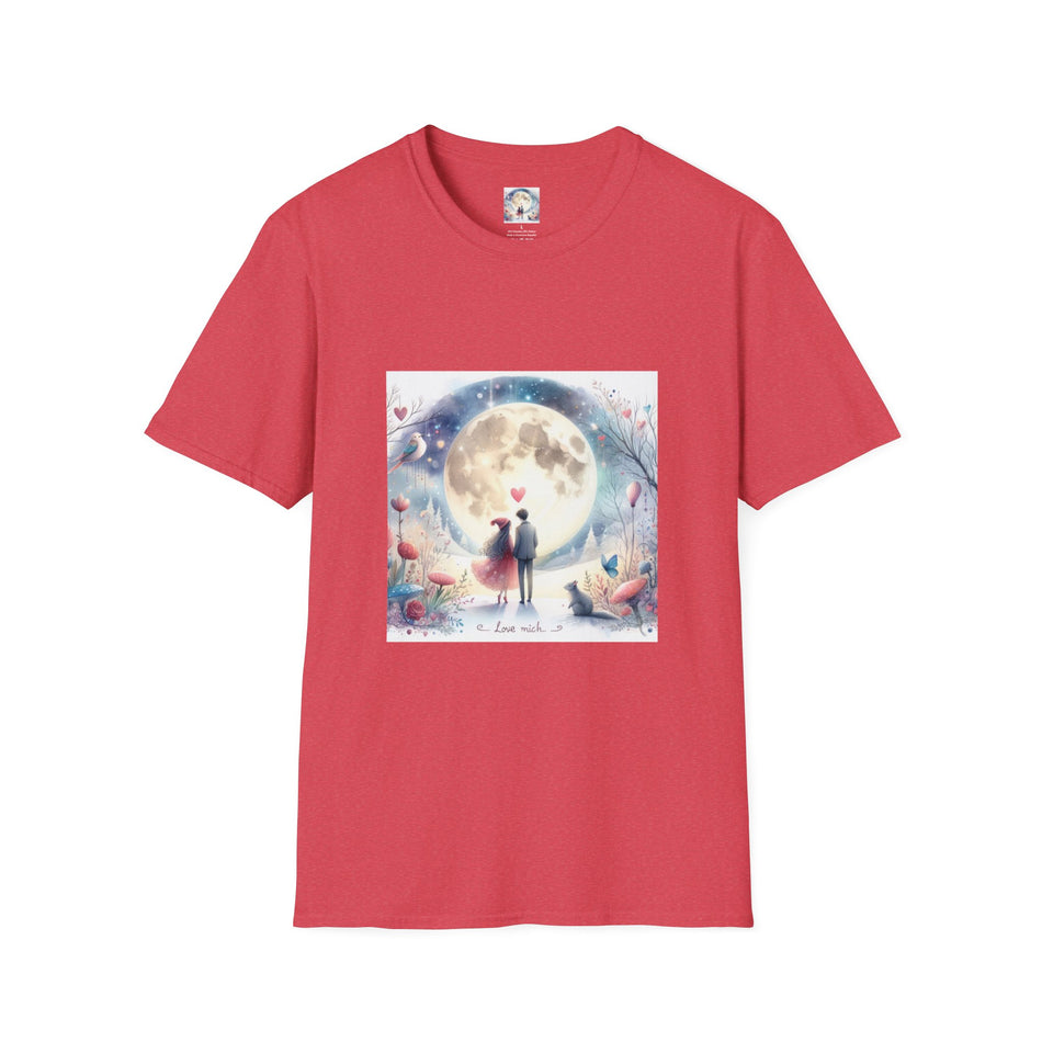 Valentine Couple with The Moon Unisex Softstyle T-Shirt