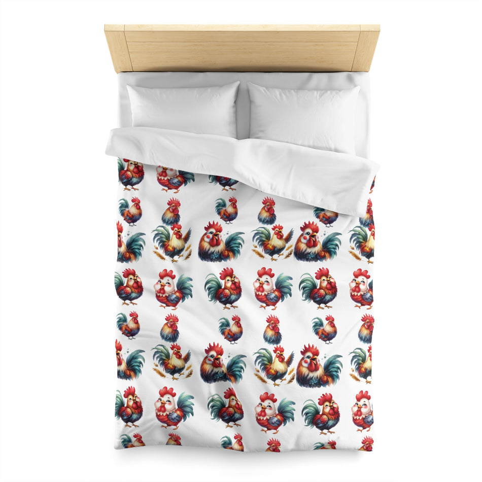 Rooster Joy Microfiber Duvet Cover