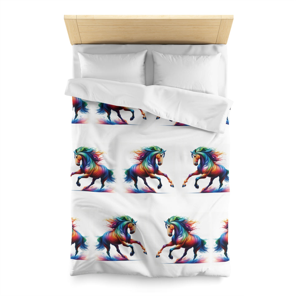 Running Wild Feels So Good Horse Microfiber Duvet Cover