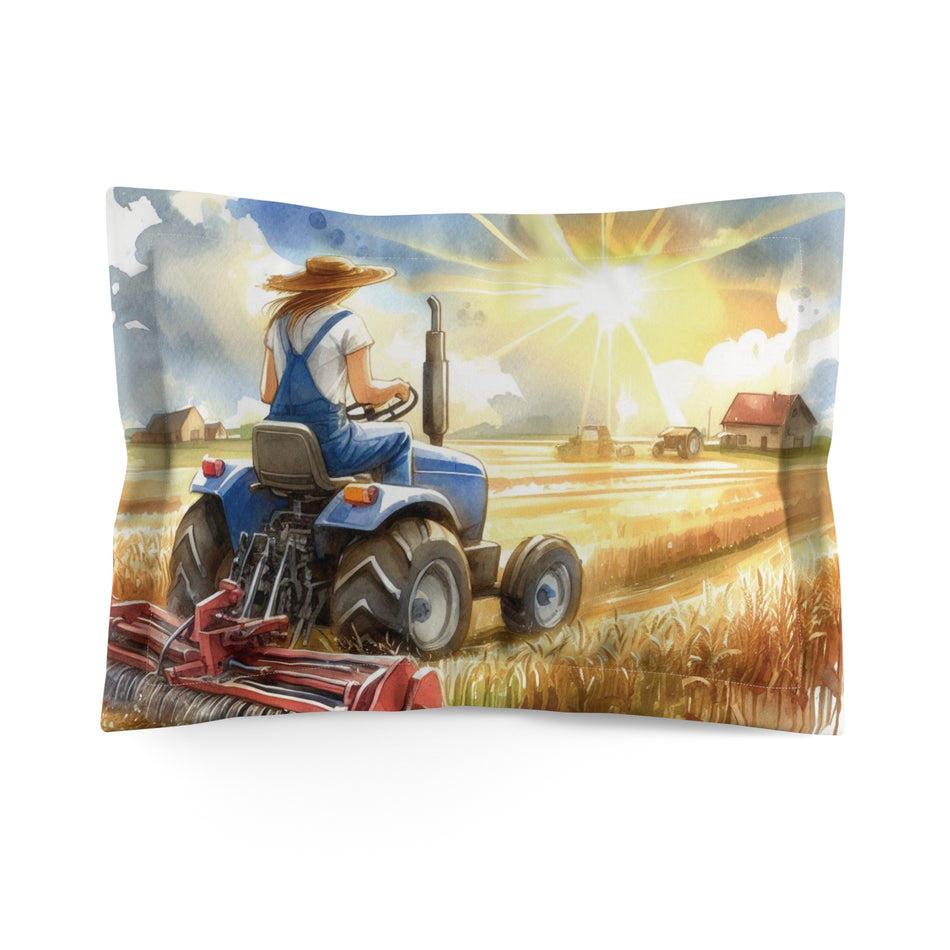 Tractor Farmer Microfiber Pillow Sham