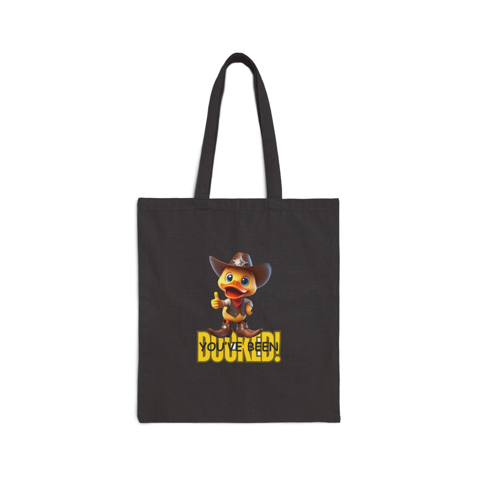 You've Been Ducked Sheriff Cowboy Cotton Canvas Tote Bag